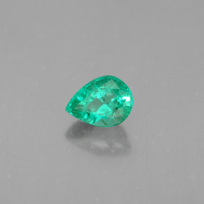 0.40캐럿 천연 그린 에메랄드, 배 모양, 5.4×4.1 mm, VS-SI