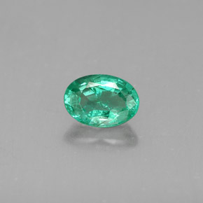 0.49캐럿 천연 그린 에메랄드, 타원형 컷, 6×4.2 mm, SI