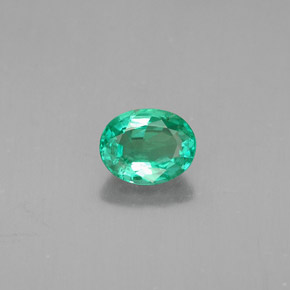 0.64캐럿 천연 그린 에메랄드, 타원형 컷, 6.3×5 mm, VS-SI
