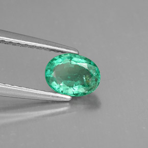0.55캐럿 천연 그린 에메랄드, 타원형 컷, 6.1×4.6 mm, VS-SI