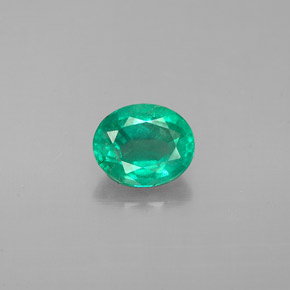0.56캐럿 천연 그린 에메랄드, 타원형 컷, 6×5.1 mm, VS-SI