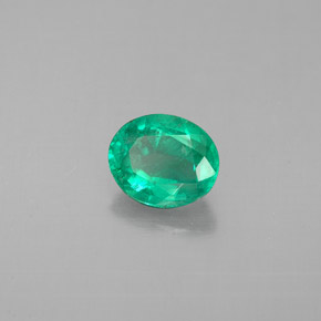 0.56캐럿 천연 그린 에메랄드, 타원형 컷, 6×5.1 mm, VS-SI