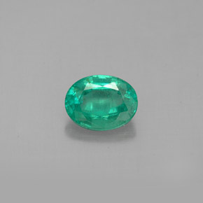0.60캐럿 천연 그린 에메랄드, 타원형 컷, 6.2×4.7 mm, VS-SI