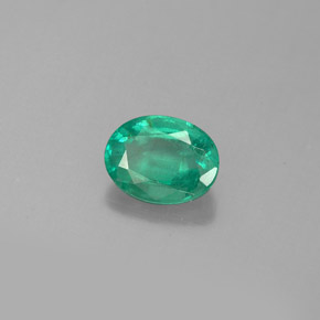 0.60캐럿 천연 그린 에메랄드, 타원형 컷, 6.2×4.7 mm, VS-SI