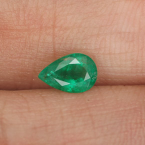 0.41캐럿 천연 그린 에메랄드, 배 모양, 6.2×4.2 mm, SI