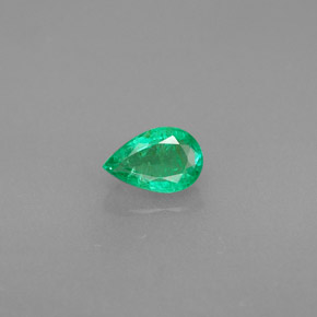 0.39캐럿 천연 그린 에메랄드, 배 모양, 6×4 mm, VS-SI