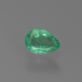 0.43캐럿 천연 그린 에메랄드, 배 모양, 6×4.1 mm, VS-SI