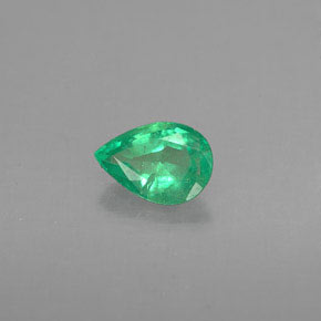 0.33캐럿 천연 그린 에메랄드, 배 모양, 5.8×4.1 mm, VS-SI