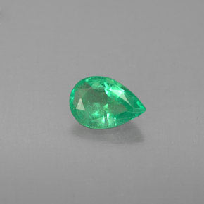 0.33캐럿 천연 그린 에메랄드, 배 모양, 5.8×4.1 mm, VS-SI