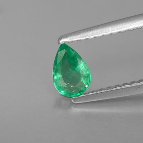 0.35캐럿 천연 그린 에메랄드, 배 모양, 5.8×4 mm, VS-SI