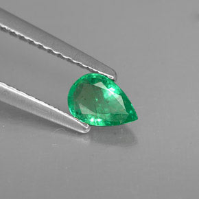0.35캐럿 천연 그린 에메랄드, 배 모양, 5.8×4 mm, VS-SI