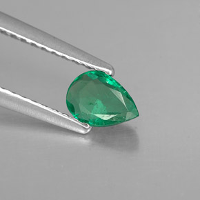 0.33캐럿 천연 그린 에메랄드, 배 모양, 5.9×4.1 mm, VS-SI