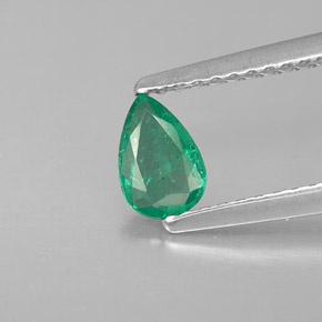 0.37캐럿 천연 그린 에메랄드, 배 모양, 6.1×4.1 mm, VS-SI