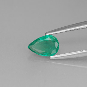 0.33캐럿 천연 그린 에메랄드, 배 모양, 5.9×4.1 mm, VS-SI