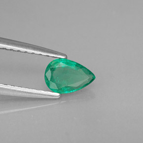 0.33캐럿 천연 그린 에메랄드, 배 모양, 5.9×4.1 mm, VS-SI