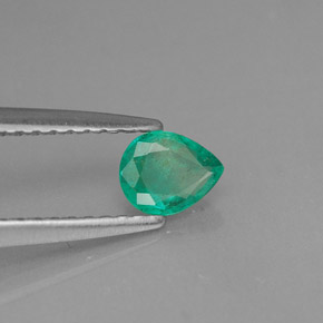 0.29캐럿 천연 그린 에메랄드, 배 모양, 5.1×4.1 mm, SI