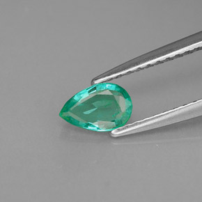 0.32캐럿 천연 그린 에메랄드, 배 모양, 6.1×4.1 mm, VS-SI