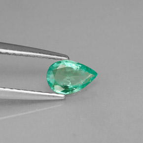 0.29캐럿 천연 그린 에메랄드, 배 모양, 6×4 mm, VS-SI