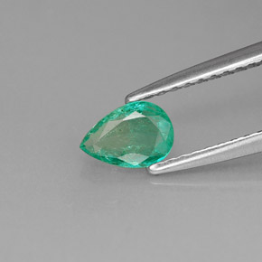 0.33캐럿 천연 그린 에메랄드, 배 모양, 6×4.2 mm, VS-SI