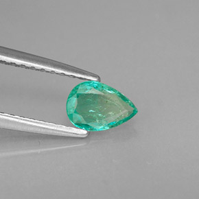 0.33캐럿 천연 그린 에메랄드, 배 모양, 6×4.2 mm, VS-SI