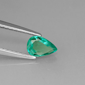 0.34캐럿 천연 그린 에메랄드, 배 모양, 6×4 mm, VS-SI