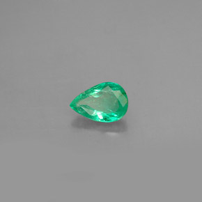 0.37캐럿 천연 그린 에메랄드, 배 모양, 6×4.2 mm, VS-SI