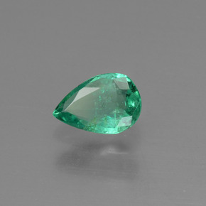 0.41캐럿 천연 그린 에메랄드, 배 모양, 6×4 mm, VS-SI