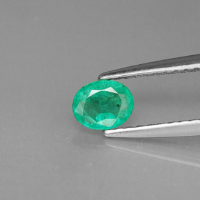 0.32캐럿 천연 그린 에메랄드, 타원형 컷, 5.1×4.1 mm, SI