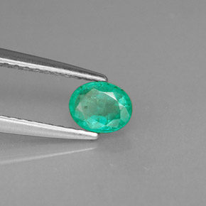 0.32캐럿 천연 그린 에메랄드, 타원형 컷, 5.1×4.1 mm, SI