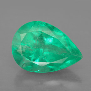 4.79캐럿 천연 그린 에메랄드, 배 모양, 13.5×9.6 mm, SI