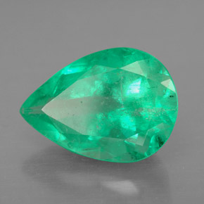 4.79캐럿 천연 그린 에메랄드, 배 모양, 13.5×9.6 mm, SI