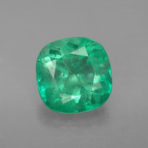 3.30캐럿 천연 그린 에메랄드, 쿠션 컷, 9.4×9.3 mm, VS-SI