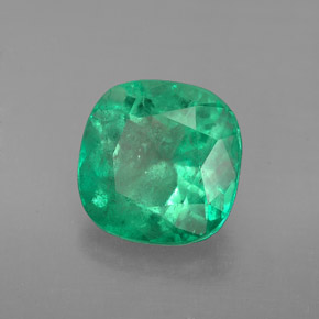 3.30캐럿 천연 그린 에메랄드, 쿠션 컷, 9.4×9.3 mm, VS-SI