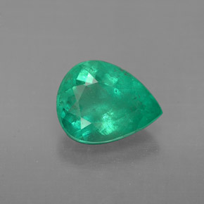 1.58캐럿 천연 그린 에메랄드, 배 모양, 8.8×7 mm, VS-SI