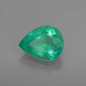 1.58캐럿 천연 그린 에메랄드, 배 모양, 8.8×7 mm, VS-SI