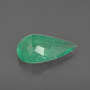 2.43캐럿 천연 그린 에메랄드, 배 모양, 12.6×7.5 mm, SI
