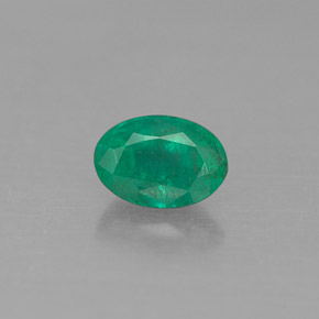 0.42캐럿 천연 그린 에메랄드, 타원형 컷, 5.9×4.1 mm, SI-I1