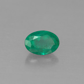 0.42캐럿 천연 그린 에메랄드, 타원형 컷, 5.9×4.1 mm, SI-I1