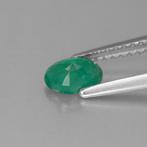 0.42캐럿 천연 그린 에메랄드, 타원형 컷, 5.9×4.1 mm, SI-I1