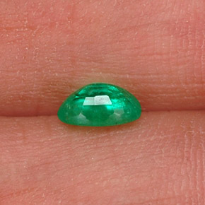 0.44캐럿 천연 그린 에메랄드, 타원형 컷, 6×4.1 mm, SI-I1