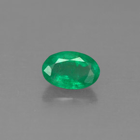 0.49캐럿 천연 그린 에메랄드, 타원형 컷, 6.2×4.1 mm, SI-I1