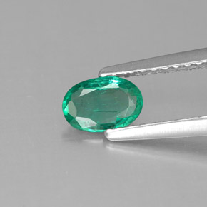 0.39캐럿 천연 그린 에메랄드, 타원형 컷, 6.1×4.1 mm, SI-I1