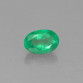 0.50캐럿 천연 그린 에메랄드, 타원형 컷, 6.1×4.2 mm, SI-I1