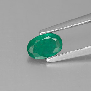 0.41캐럿 천연 그린 에메랄드, 타원형 컷, 6.1×4.1 mm, SI-I1