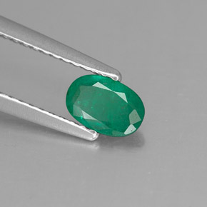 0.41캐럿 천연 그린 에메랄드, 타원형 컷, 6.1×4.1 mm, SI-I1