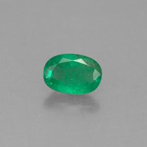 0.45캐럿 천연 그린 에메랄드, 타원형 컷, 6×4.1 mm, SI-I1