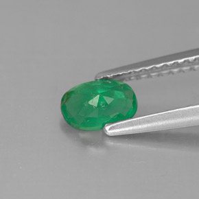 0.45캐럿 천연 그린 에메랄드, 타원형 컷, 6×4.1 mm, SI-I1