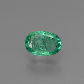 0.49캐럿 천연 그린 에메랄드, 타원형 컷, 6×4.1 mm, SI-I1