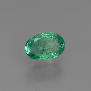 0.49캐럿 천연 그린 에메랄드, 타원형 컷, 6×4.1 mm, SI-I1