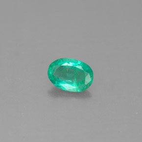0.35캐럿 천연 그린 에메랄드, 타원형 컷, 5.8×4.1 mm, SI-I1